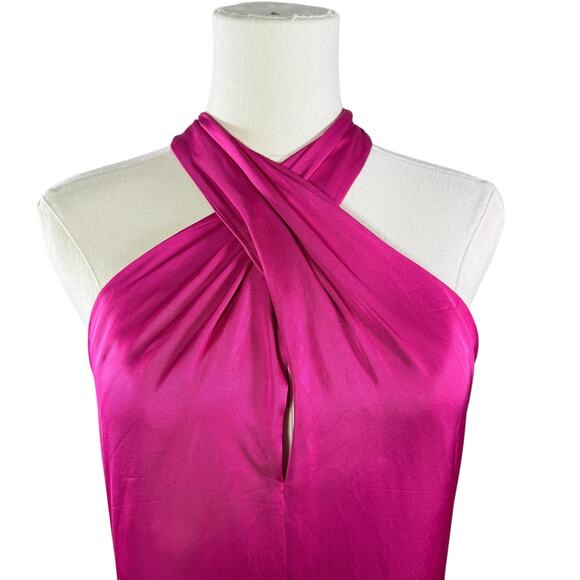 A.L.C. Fuchsia Silk Blend Halter Top Career Layering Date night | Women’s Size 2 - Picture 8 of 13